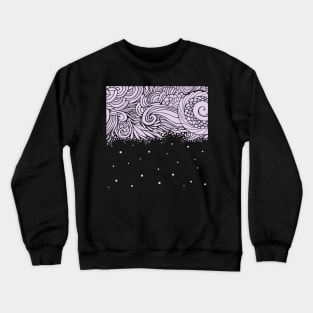 Abstract lilac horror doodling Crewneck Sweatshirt